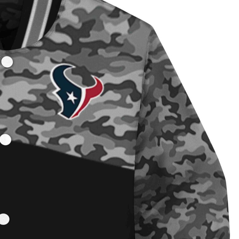 houston texans camo patchwork black jacket premium grade jacketwow
