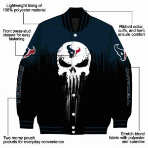 houston texans punisher skull blue black white jacket new arrival jacketwow
