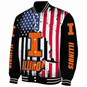 illinois fighting illini patriotic theme black jacket best selling jacketwow