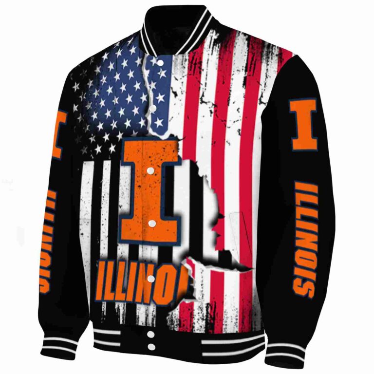 illinois fighting illini patriotic theme black jacket best selling jacketwow