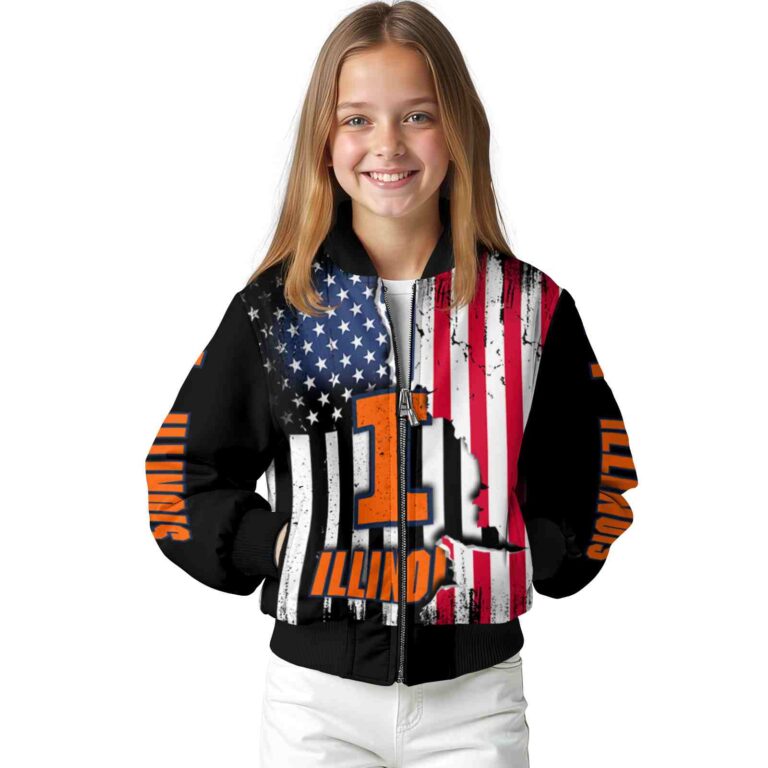 illinois fighting illini patriotic theme black jacket top rated jacketwow