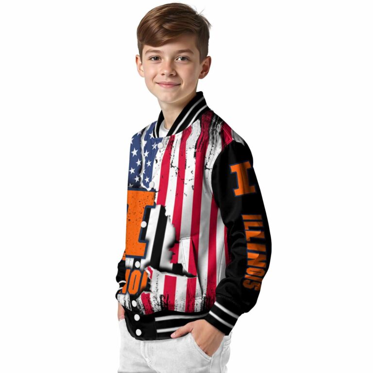 illinois fighting illini patriotic theme black jacket trendy jacketwow