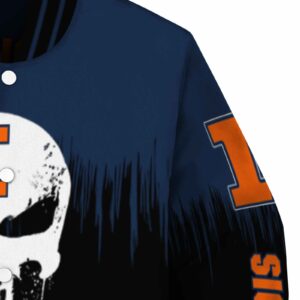 illinois fighting illini punisher skull blue black white jacket premium grade jacketwow