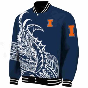 illinois fighting illini tribal art blue white black jacket best selling jacketwow