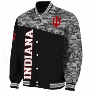 indiana hoosiers camo patchwork black jacket best selling jacketwow