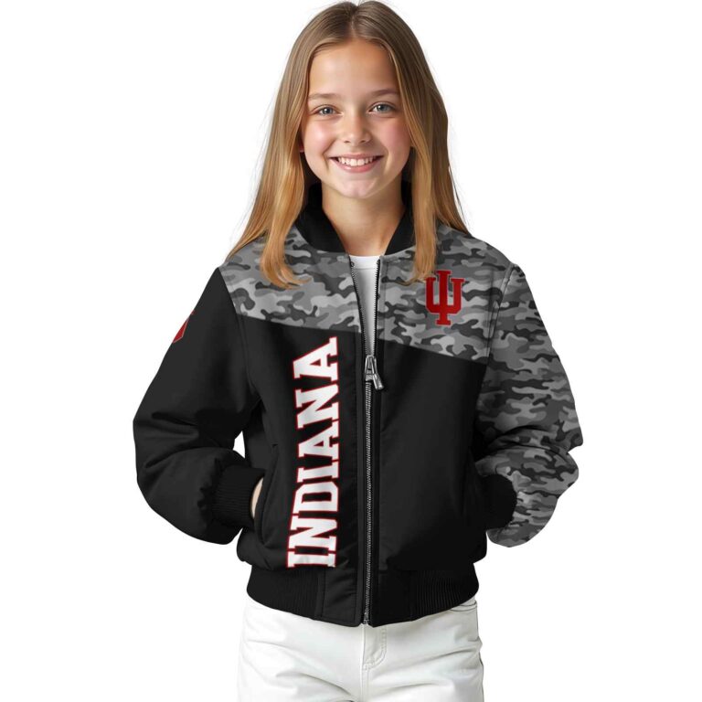 indiana hoosiers camo patchwork black jacket top rated jacketwow