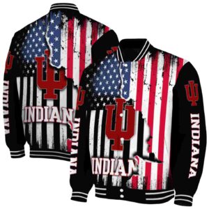 indiana hoosiers patriotic theme black jacket fashion forward jacketwow