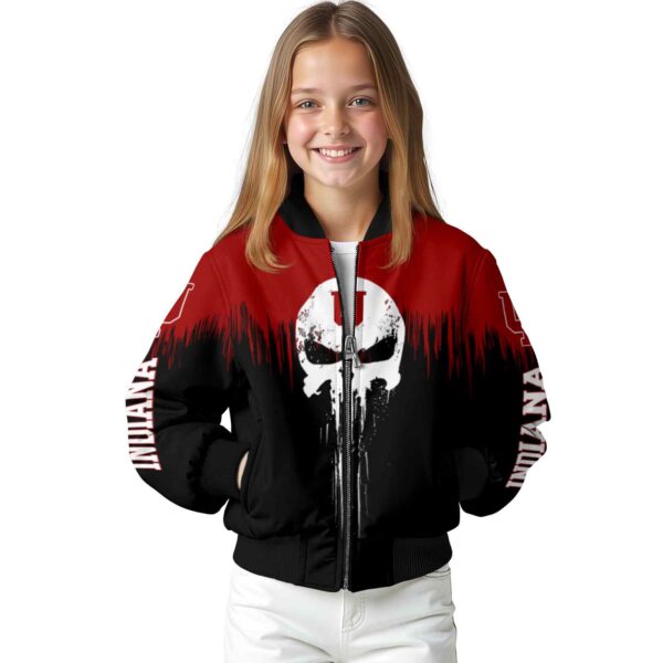 indiana hoosiers punisher skull red black white jacket top rated jacketwow