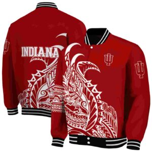indiana hoosiers tribal art red white black jacket fashion forward jacketwow