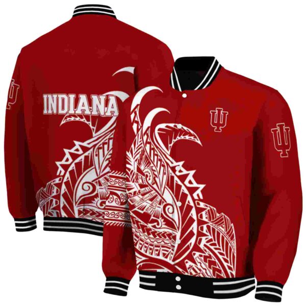 indiana hoosiers tribal art red white black jacket fashion forward jacketwow