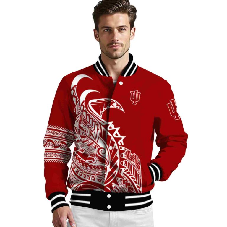 indiana hoosiers tribal art red white black jacket high quality jacketwow