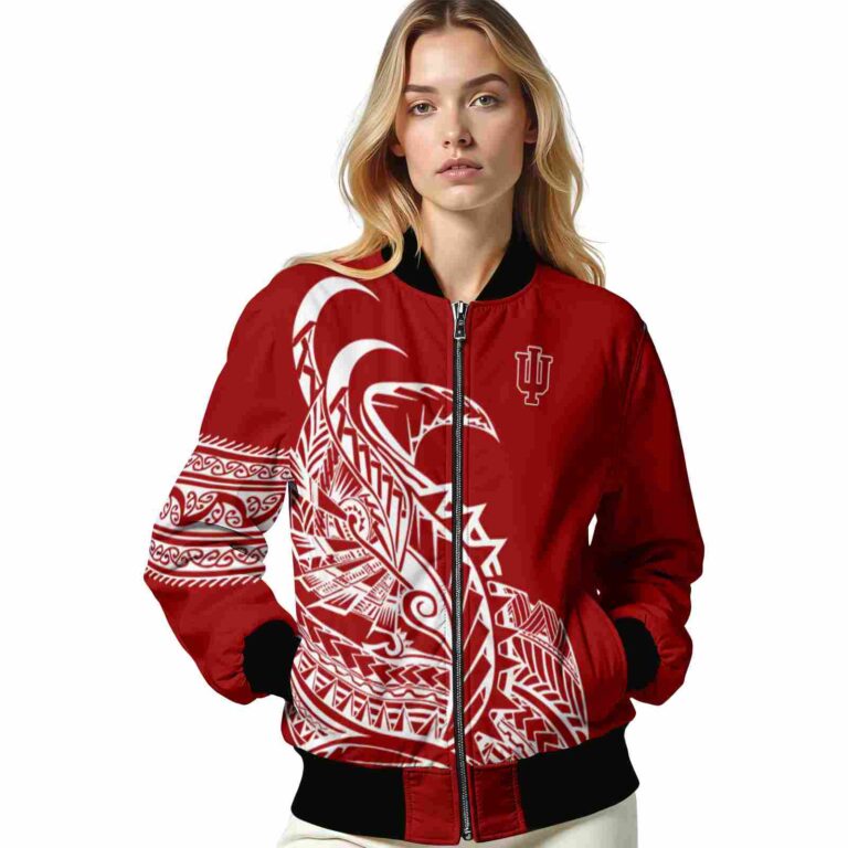 indiana hoosiers tribal art red white black jacket latest model jacketwow