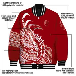 indiana hoosiers tribal art red white black jacket new arrival jacketwow