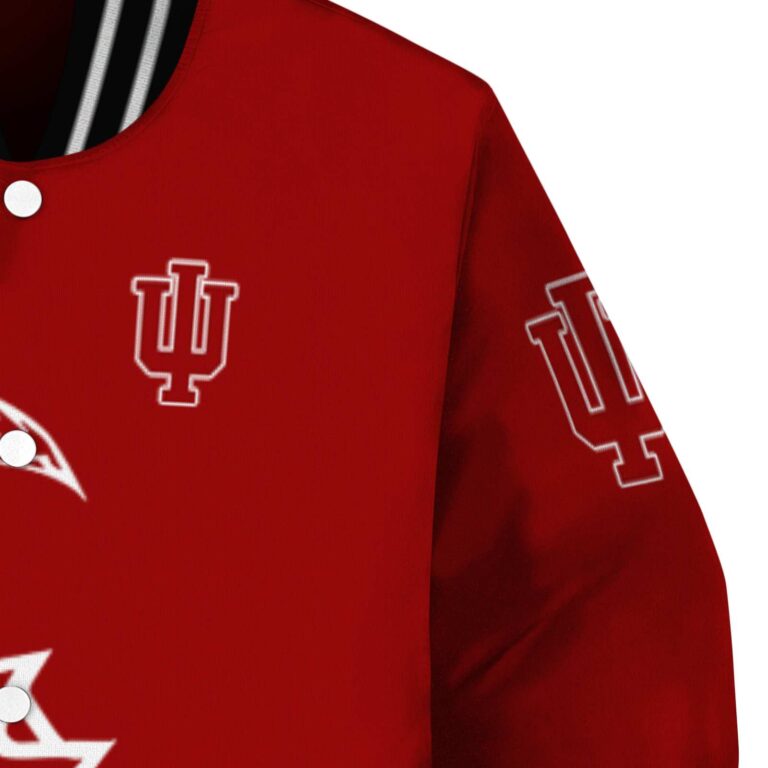 indiana hoosiers tribal art red white black jacket premium grade jacketwow