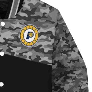 indiana pacers camo patchwork black jacket premium grade jacketwow