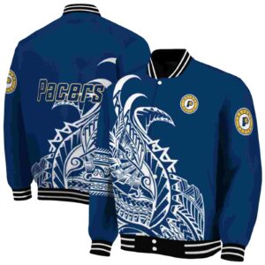 indiana pacers tribal art blue white black jacket fashion forward jacketwow