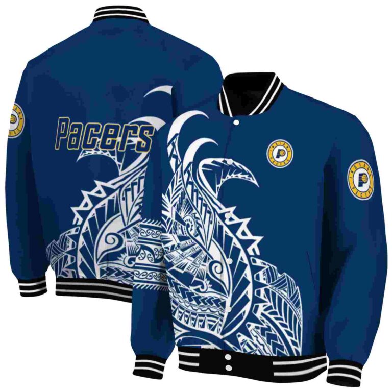 indiana pacers tribal art blue white black jacket fashion forward jacketwow