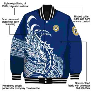 indiana pacers tribal art blue white black jacket new arrival jacketwow