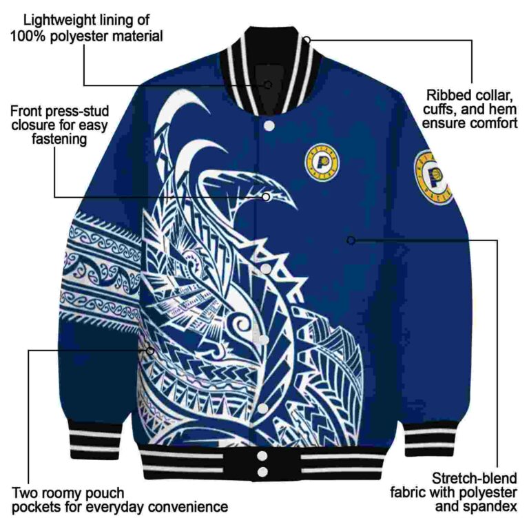 indiana pacers tribal art blue white black jacket new arrival jacketwow