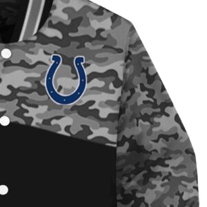 indianapolis colts camo patchwork black jacket premium grade jacketwow