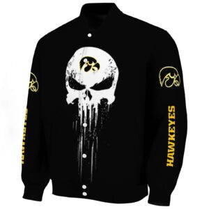 iowa hawkeyes punisher skull black white jacket best selling jacketwow