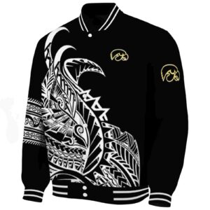 iowa hawkeyes tribal art black white black jacket best selling jacketwow
