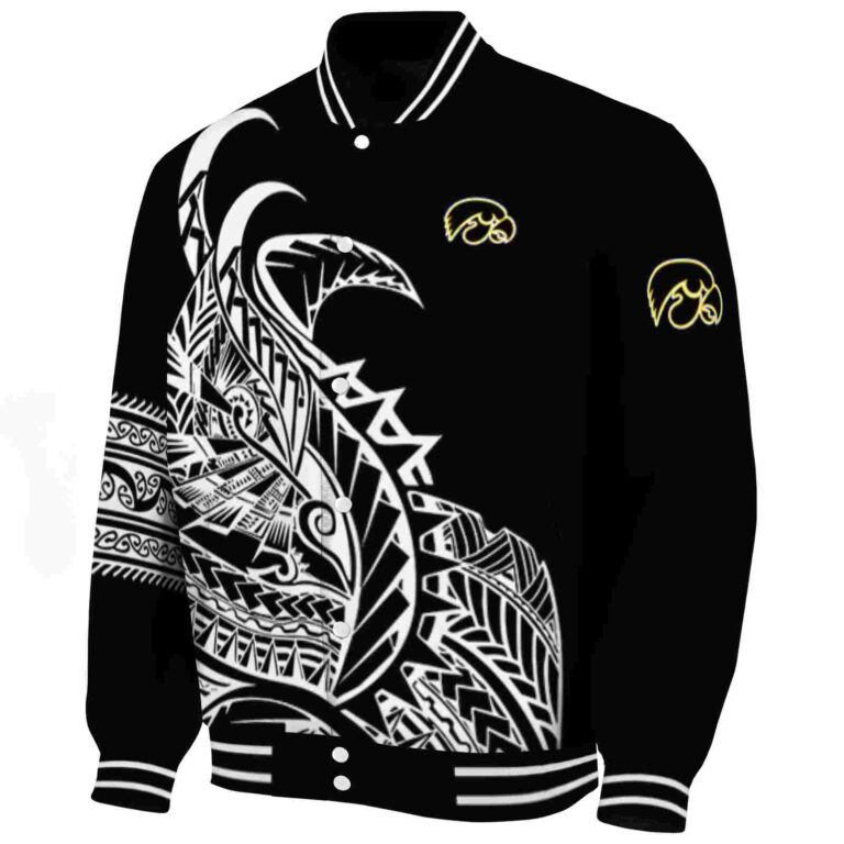 iowa hawkeyes tribal art black white black jacket best selling jacketwow