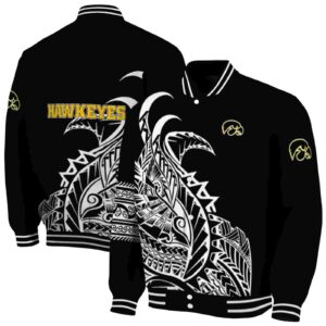iowa hawkeyes tribal art black white black jacket fashion forward jacketwow