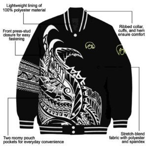 iowa hawkeyes tribal art black white black jacket new arrival jacketwow