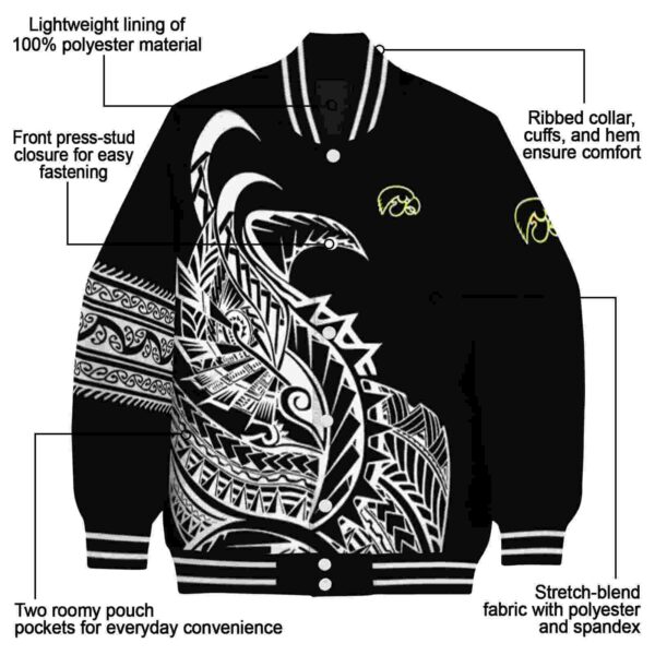 iowa hawkeyes tribal art black white black jacket new arrival jacketwow
