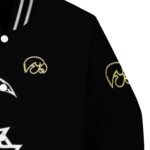 iowa hawkeyes tribal art black white black jacket best selling jacketwow