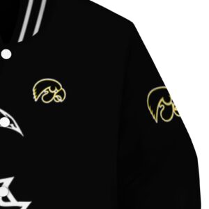 iowa hawkeyes tribal art black white black jacket premium grade jacketwow