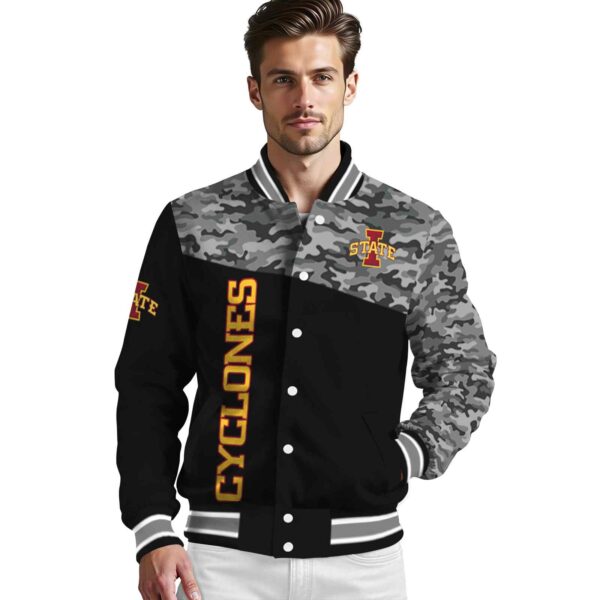 iowa state cyclones camo patchwork black jacket high quality jacketwow