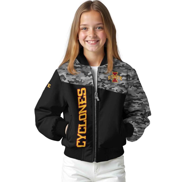 iowa state cyclones camo patchwork black jacket top rated jacketwow