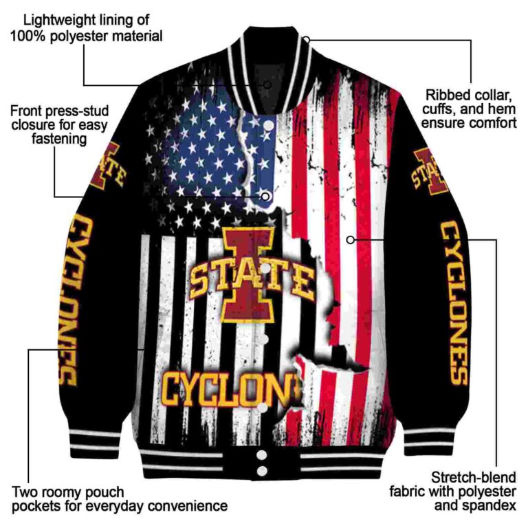 iowa state cyclones patriotic theme black jacket new arrival jacketwow