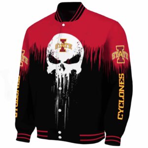 iowa state cyclones punisher skull red black white jacket best selling jacketwow