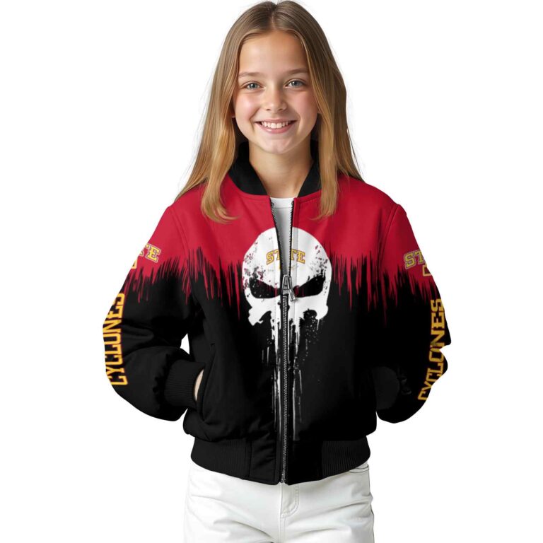 iowa state cyclones punisher skull red black white jacket top rated jacketwow