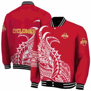 iowa state cyclones tribal art red white black jacket fashion forward jacketwow
