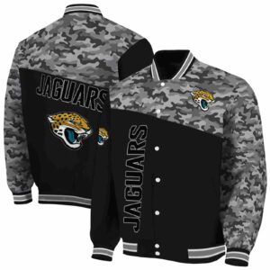 jacksonville jaguars camo patchwork black jacket fashion forward jacketwow