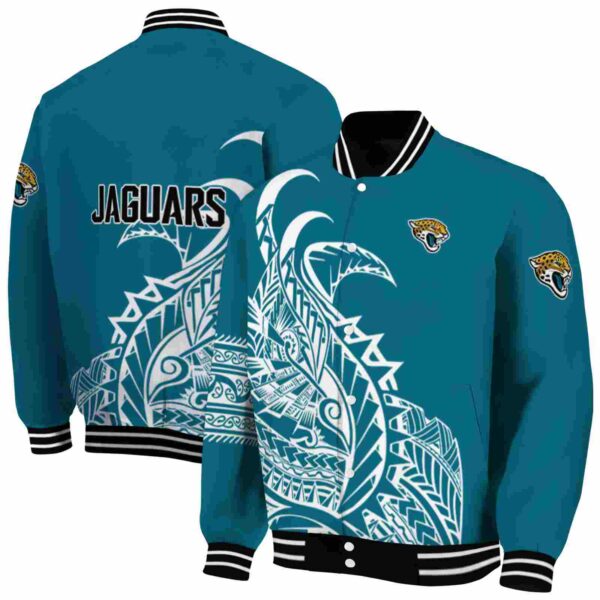 jacksonville jaguars tribal art teal white black jacket fashion forward jacketwow