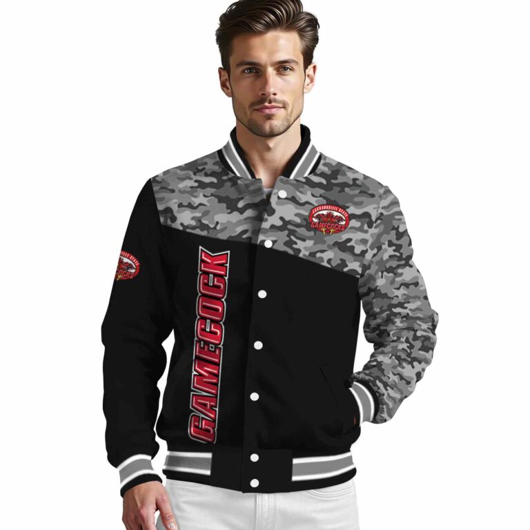 jacksonville state gamecocks camo patchwork black jacket high quality jacketwow