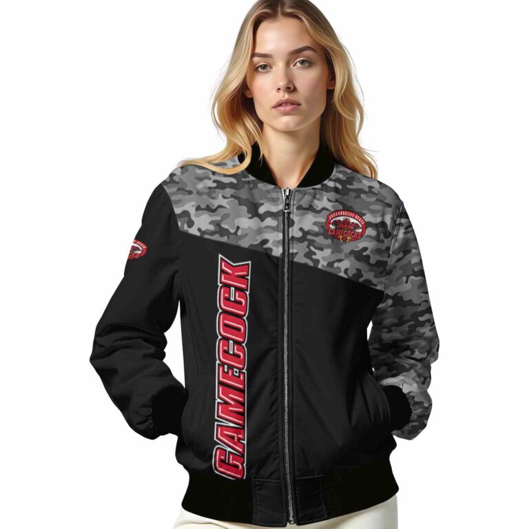 jacksonville state gamecocks camo patchwork black jacket latest model jacketwow