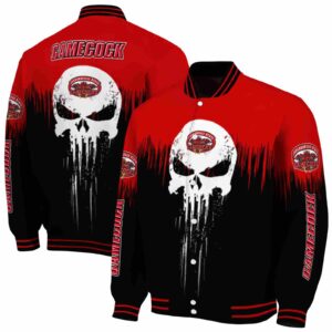 jacksonville state gamecocks punisher skull red black white jacket fashion forward jacketwow