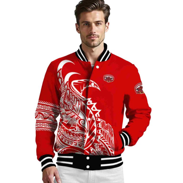 jacksonville state gamecocks tribal art red white black jacket high quality jacketwow