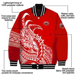 jacksonville state gamecocks tribal art red white black jacket new arrival jacketwow