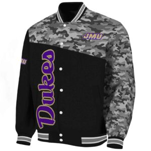 james madison dukes camo patchwork black jacket best selling jacketwow
