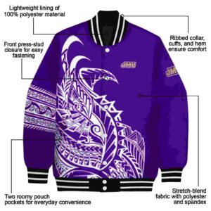 james madison dukes tribal art purple white black jacket new arrival jacketwow