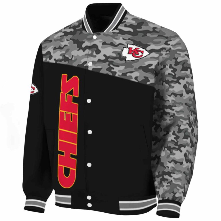 kansas city chiefs camo patchwork black jacket best selling jacketwow