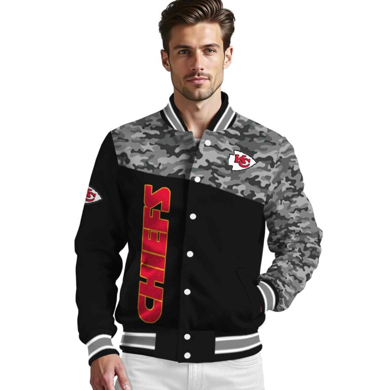 kansas city chiefs camo patchwork black jacket high quality jacketwow