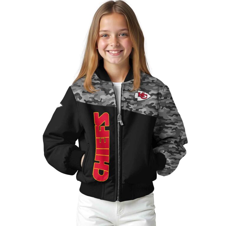 kansas city chiefs camo patchwork black jacket top rated jacketwow